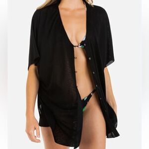 Hurley Blouse Solid Button Front Tunic Woman’s Size M/L